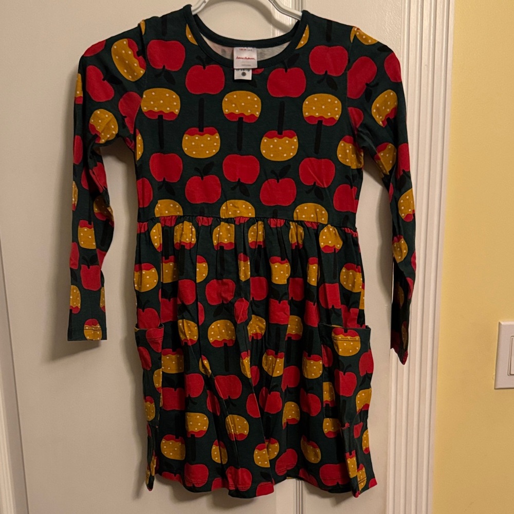 Colorful Kids Dress with Caramel Apple Pattern